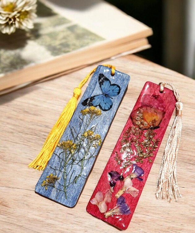 zakładki do książek Zakładki do książki ręcznie malowane z żywymi kwiatami