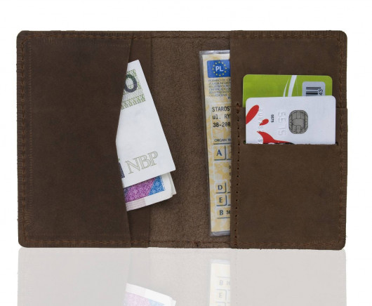 Slim wallet brodrene sw05 skóra jasny brąz Brodrene