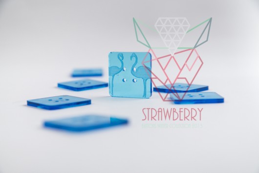 Guziki_ STRAWBERRY _ Flamingo - M StrawberryBrand