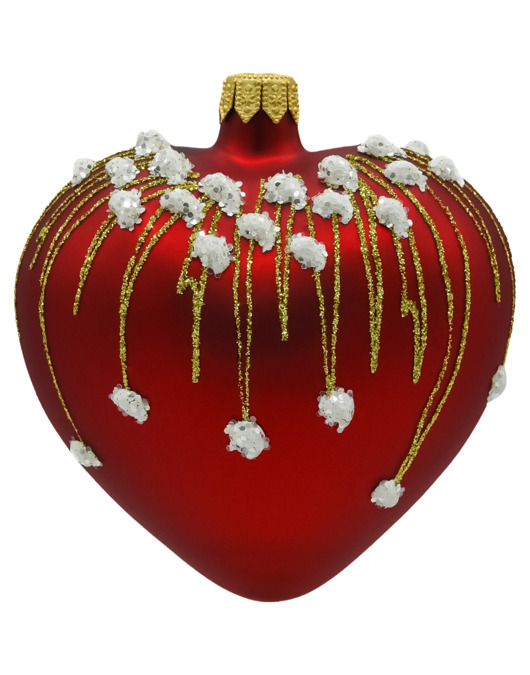 ozdoby choinkowe Bombka choinkowa: Serce matowe z brokatem: czerwone