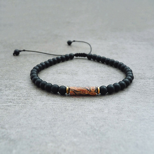 bransoletki z kamieni naturalnych Jaspis abstrakcja Bransoletka