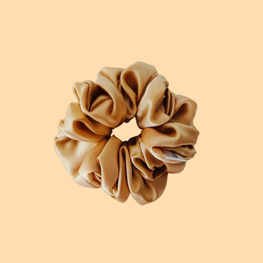 gumki do włosów Gumka jedwabna, scrunchie, frotka złota szampański MAXI