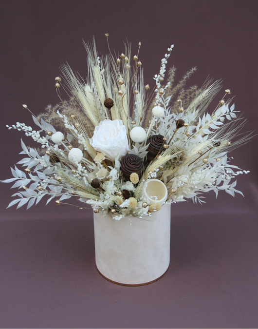 dodatki - różne Flowerbox ,,Sen zimowy" stabilizowana róża w welurze