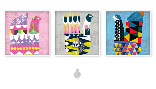 TRYPTYK GEOMETRIC - plakaty Ananas Project