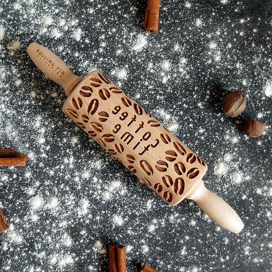 coffee time- mały wałek grawerowany do ciastek Rolling Pin Collection