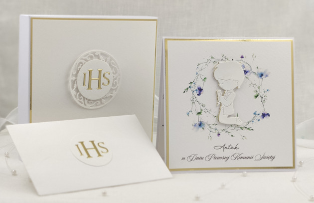 kartki na komunię Kartka na komunię z pudełkiem i kopertą, 54