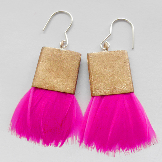 kolczyki z piórami PIÓRKO kolczyki