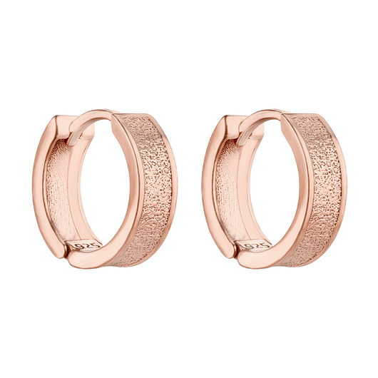 kolczyki pozłacane Kolczyki grube kółka z fakturą z różowego złota