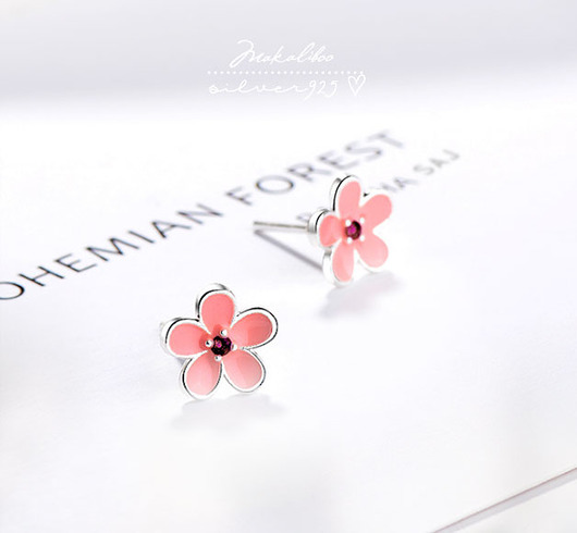 kolczyki srebrne Boho flowers  - srebrne kolczyki + box