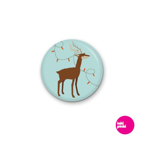 świateczny jelonek  - magnes 57 mm inkipinki