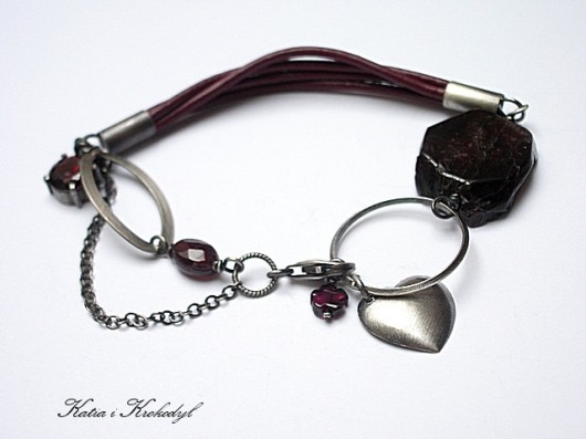  Garnet heart-bransoletka Katia i krokodyl