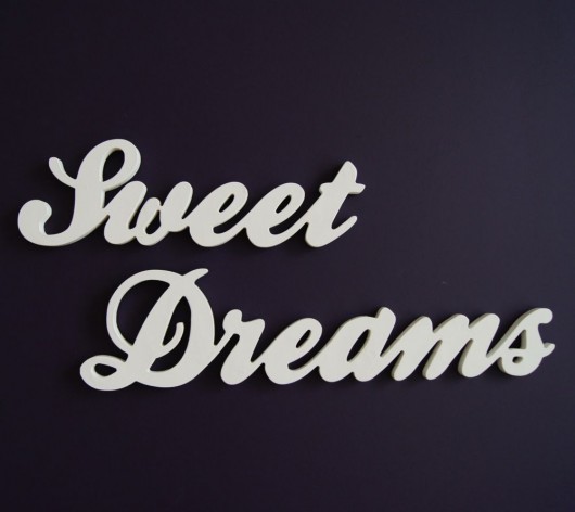 Napis SWEET DREAMS biały przecierany Rabose Workshop