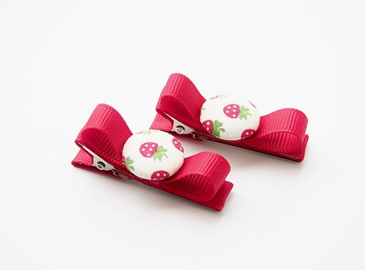 Spinki do włosów kokardki KOLEKCJA STRAWBERRY Momilio