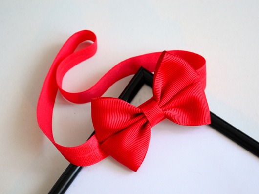 ozdoby do włosów dla dzieci OPASKA DO WŁOSÓW czerwona kokarda