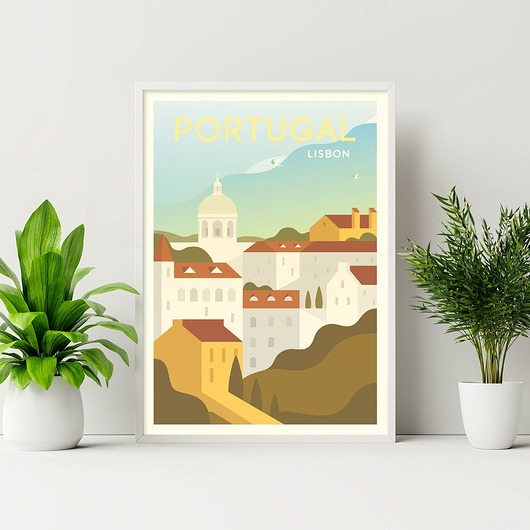 Plakat podróżniczy Lisbona - Portugalia/Portugal trochę na ścianę