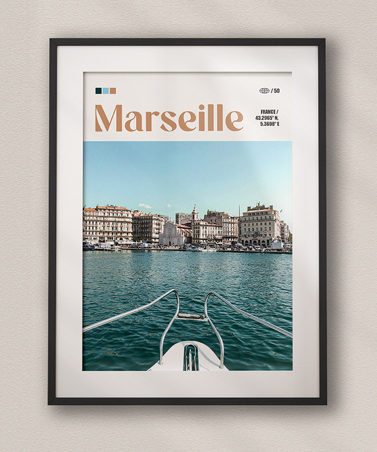 plakaty Minimalistyczny plakat Marsylia Francja
