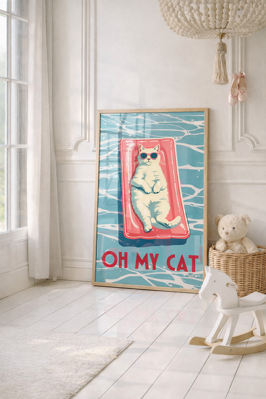 obrazy i plakaty do pokoju dziecięcego Plakat oh my cat
