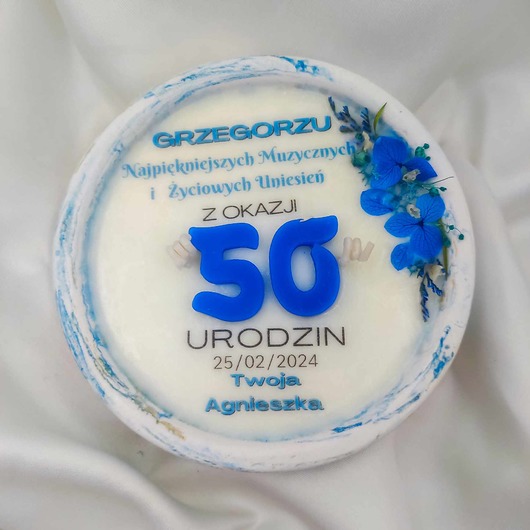 świeczniki i świece Personalizowany Prezent na 50 urodziny dla Niego
