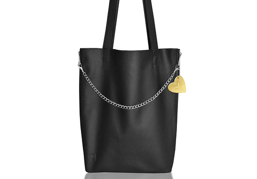 torby na ramię Duża torba z zamkami - skóra naturalna