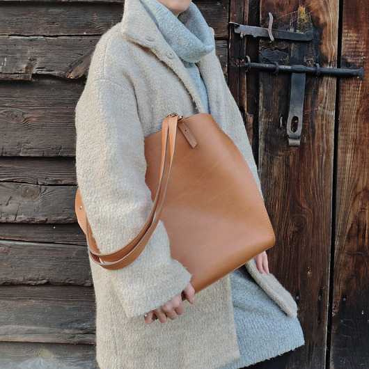 torby na ramię Shopper Japandi skórzana torba na ramię