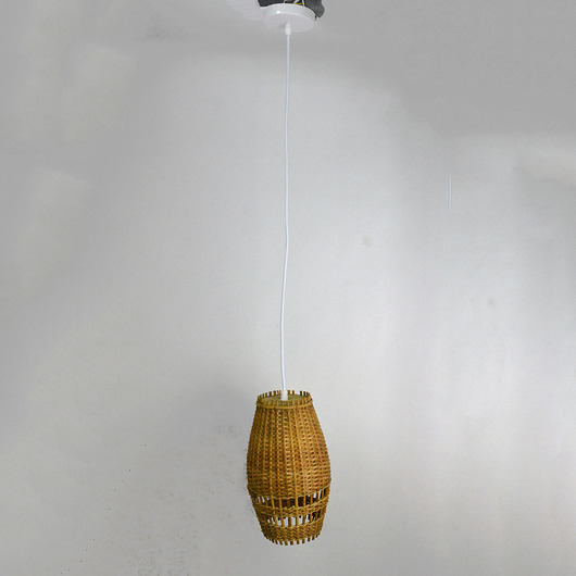 lampy wiszące Lampa sufitowa z wiklinowym kloszem, Dania, lata 60.