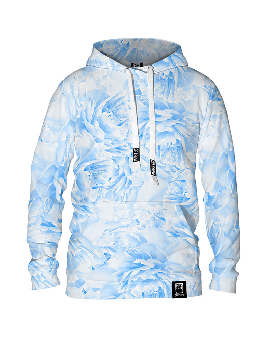 bluzy męskie Męska Bluza z kapturem DR.CROW Peonies Blue