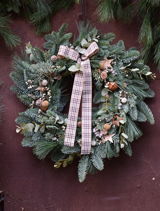 wianki bożonarodzeniowe Świąteczy wianek naturalny - Zimowa opowieść