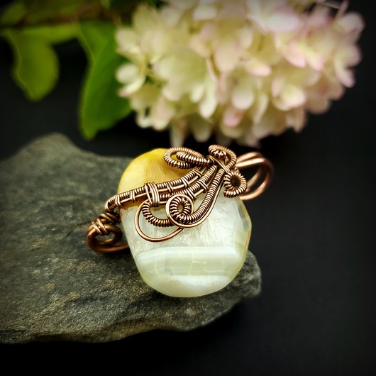 broszki Agat broszka wire wrapping