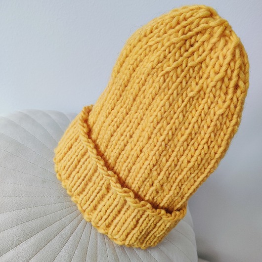 czapki damskie Wełniana czapka WOOLLY YELLOW