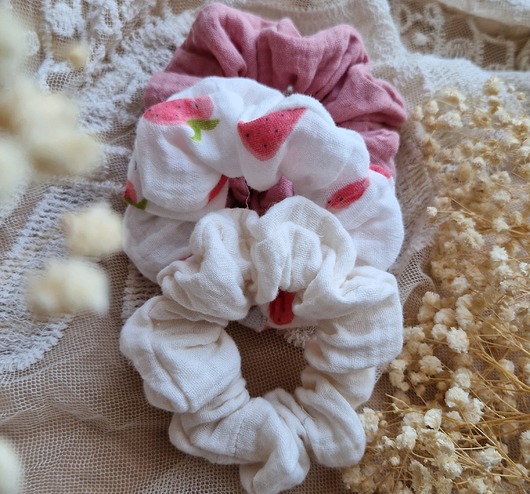 gumki do włosów Zestaw 3 scrunchie