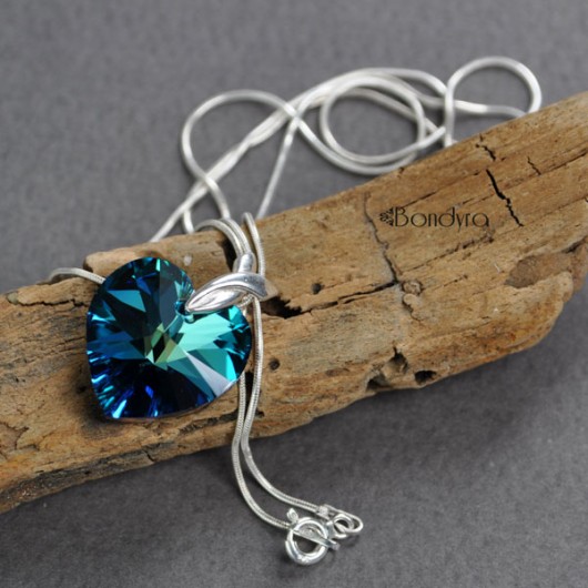 kryształ Swarovski Serce Bermuda Blue IV Bondyra Design