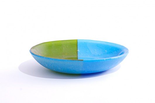 Salaterka zielono-niebieska Fusing Glass