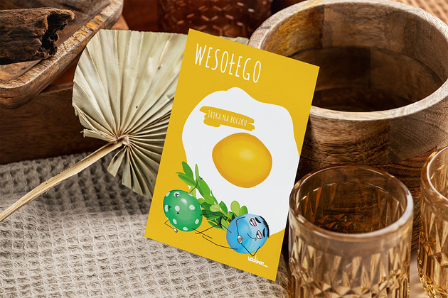 kartki wielkanocne Jajka na boczku - Kartka Wielkanocna