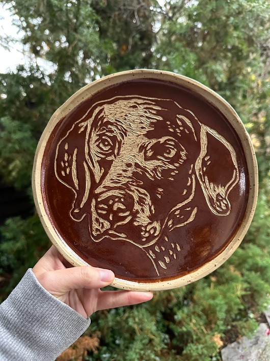 patery i talerze Duży talerz okrągły, patera w pieska