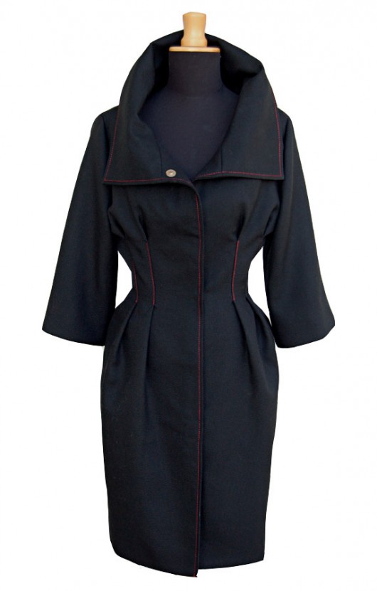 Gorgeous spring coat 38, czarny z czerwienią Kasia Zapała