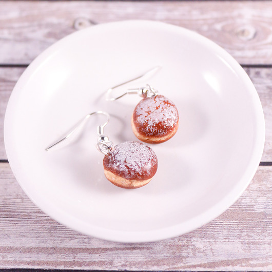Kolczyki na karnawał tłusty czwartek pączki Lemon Lovely