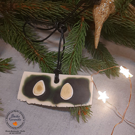 wisiory Wisior z porcelany ,,dwa groszki"