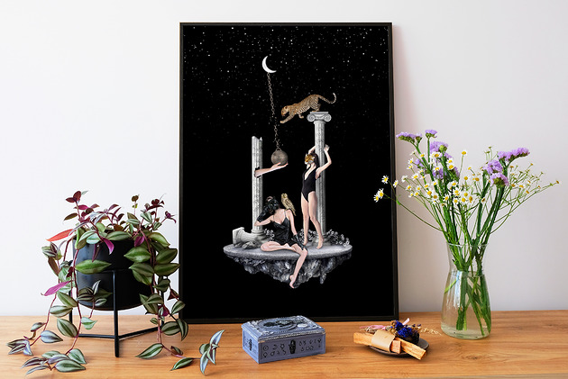 plakaty Surrealistyczny Plakat "Spirit Animals" Kolaż