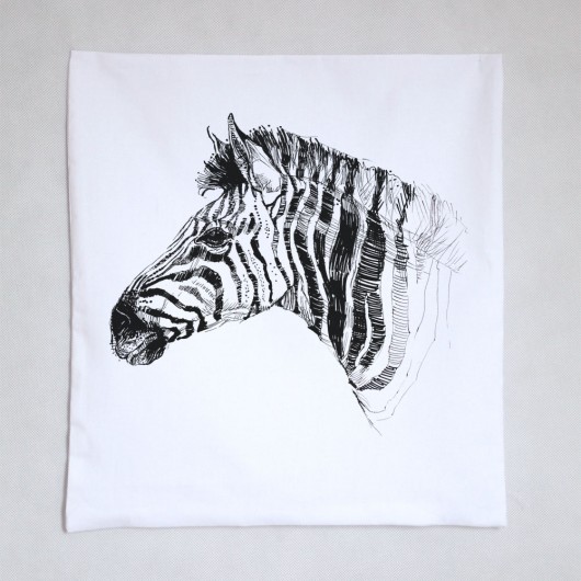 ZEBRA bawełniana poszewka z nadrukiem 40 x 40 Gabriela Krawczyk