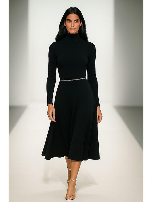 sukienki midi damskie Sukienka czarna YY300051