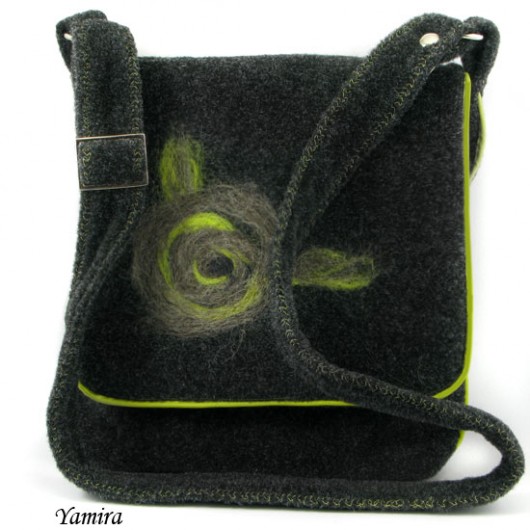 Torebka :: green felted :: yamira