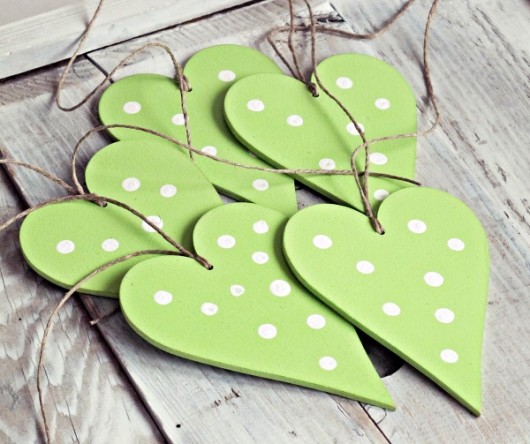 Nie tylko na Walentynki - polka dots zielone Happy Home