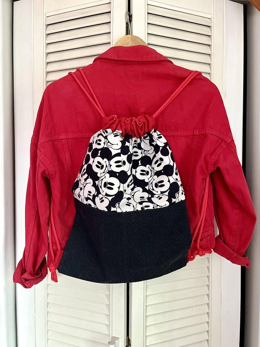 torebki, worki i plecaki dziecięce Czarny jeansowy plecak worek w stylu vintage, lekki plecak dla dzieci