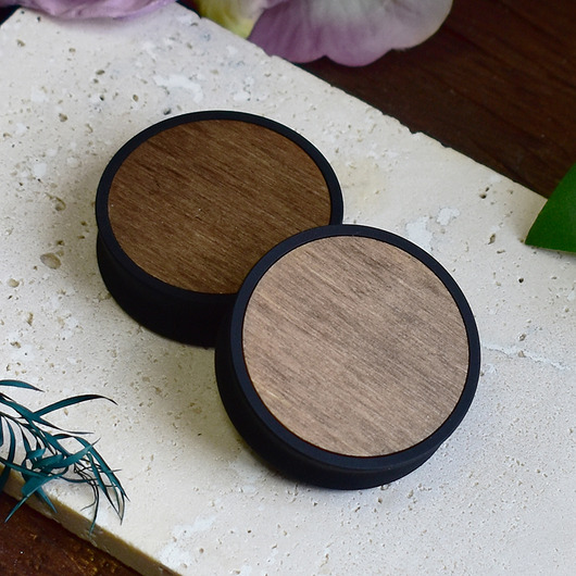 biżuteria różna Tunele do uszu 10-100mm / wypełnienie z drewna / jasny orzech