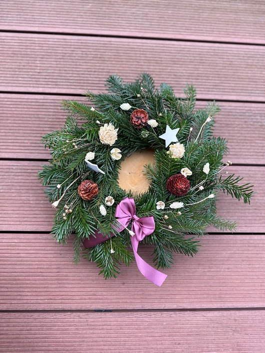 dekoracje świąteczne Stroik zimowo świąteczny naturalny jodła