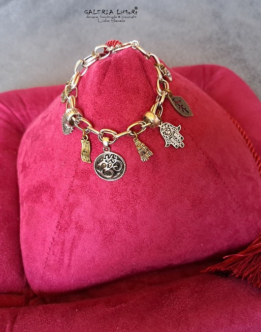 bransoletki - inne Bransoletka w stylu BOHO z charms'ami uroczy prezent dla niej :)