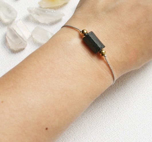 bransoletki z kamieni naturalnych Ochronna bransoletka - czarny turmalin