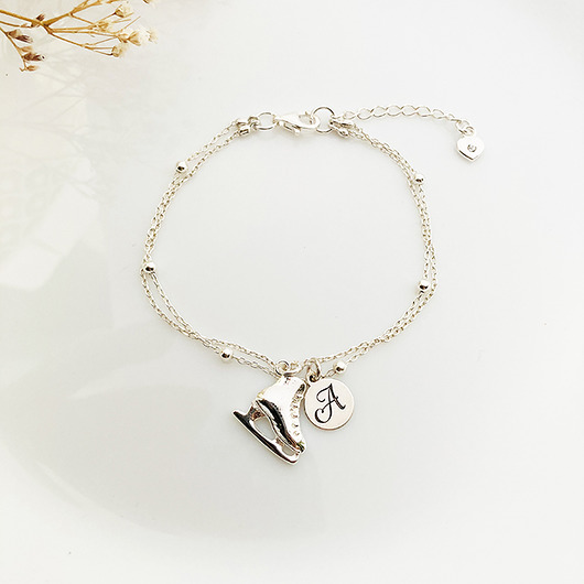 bransoletki srebrne Bransoletka z łyżwą , zawieszka łyżwa