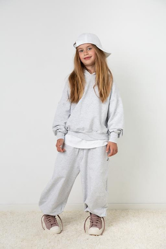 bluzy dla chłopców Grey Hoodie Kid