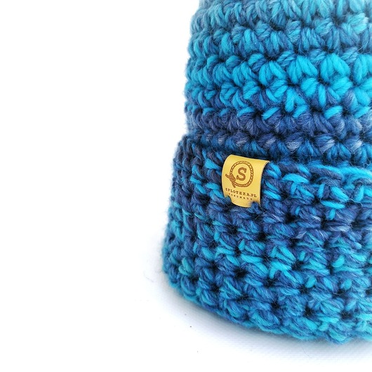 CRAZYCOLOR  czapka niebieska UNISEX sploteka